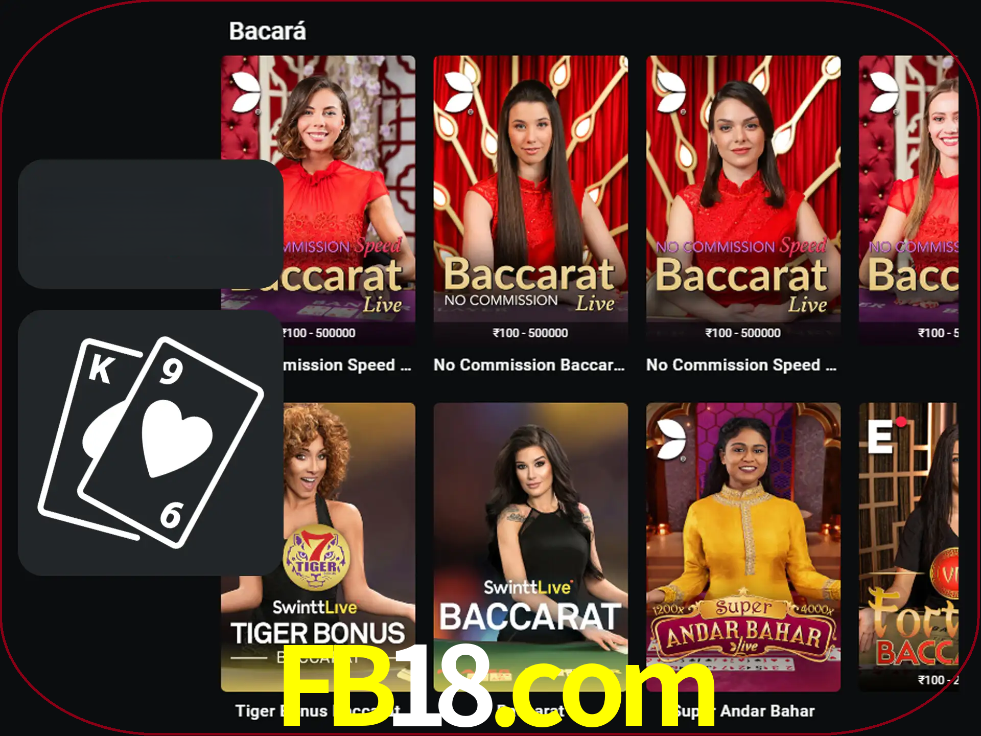 Ganhe muito dinheiro jogando jogos de bacará.