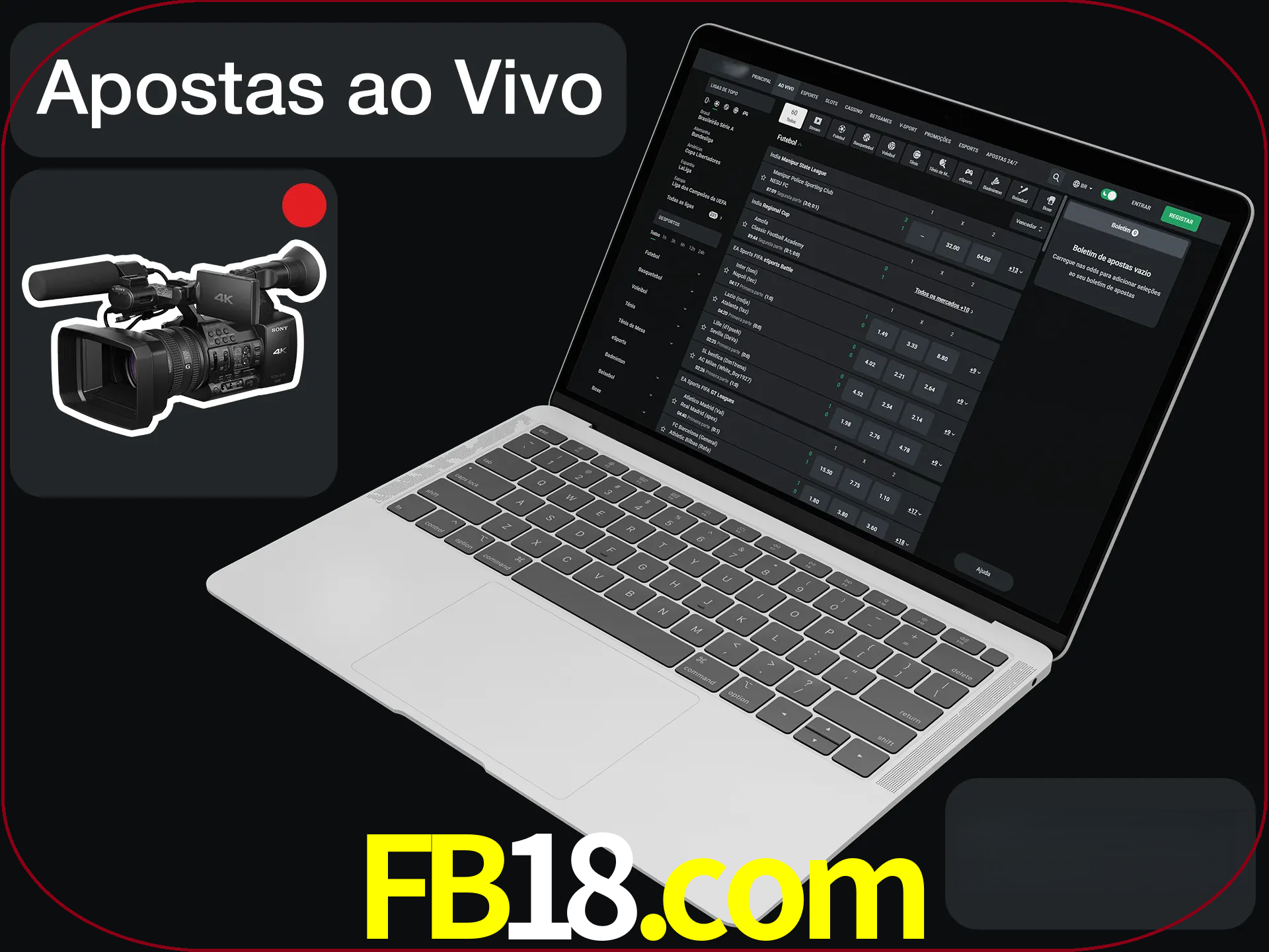 Aposte em formato ao vivo em nosso site.