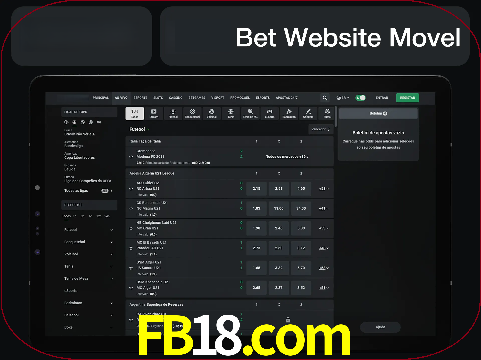 Use nosso website em qualquer dispositivo.