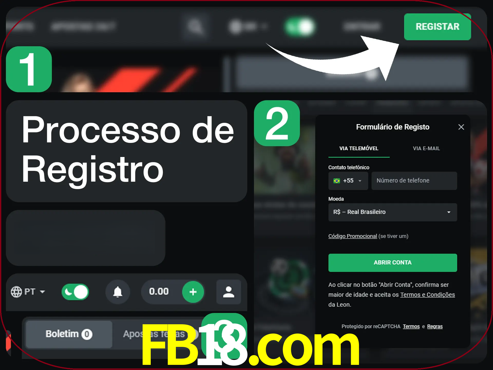 O processo de registro na LeonBet é simples.